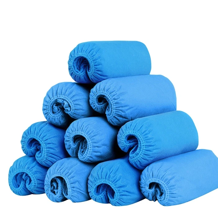 Light Blue Disposable Nonwoven Anti-slip disposible pe  Shoe covers