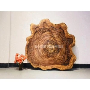 Living room irregular round shaped low tree stump tea table live edge tree trunk solid wood coffee table