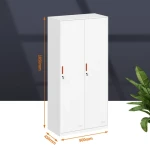 LONGLI OFFICE FURNITURE Manufacturer wholesale steel wardrobe cabinet home dormitory use steel closet cabinet 2 doors