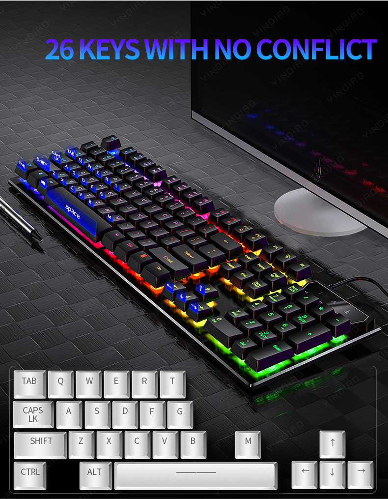 Buy Luminous Computer Gaming Mouse Keyboards Combo 2020 Wired ...