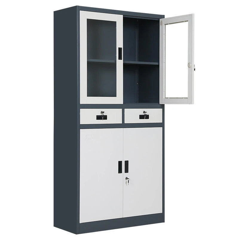 Luoyang Office furniture  Metal Storage Cupboard Cabinet Glass Cabinet