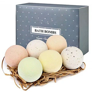 Luxurious Gift Box with Organic Essential Oils Multi-Colored Exclusive Floating Fizzies with Rich Bubble Bath Bomb Gift Set