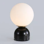 luxury nordic indoor home decor room bedroom removable bedside glass marble modern led table light