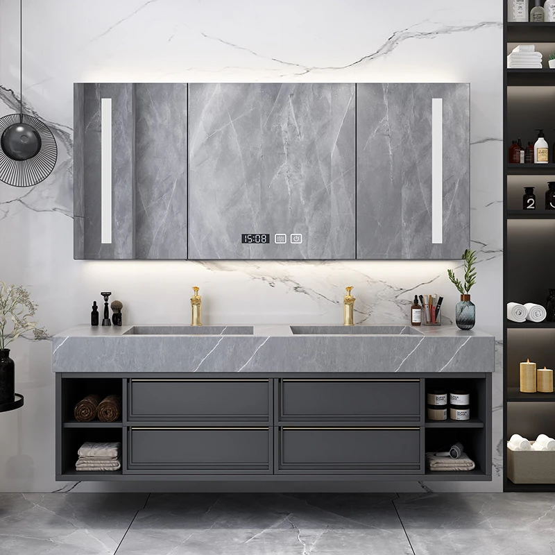 Luxury waterproof wood bathroom vanity cabinet