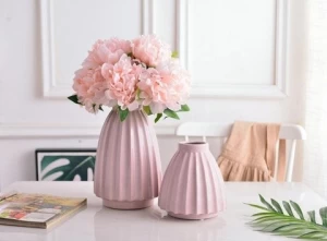 Macron origami ceramic vase flower set of two