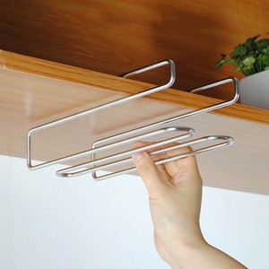 Magnetic Removable Under Cabinet Stainless Steel Kitchen Goblet Storage Rack Wine Glass Rack Hanging Glass Cup Holder