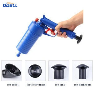 Manual air blaster pipe drain cleaner for toilet kitchen and bathroom