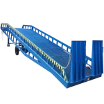 Manual or battery 6-15t 1.1-1.8m adjustable height hydraulic loading unloading yard dock mobile ramps for forklift truck