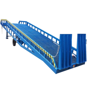 Manual or battery 6-15t 1.1-1.8m adjustable height hydraulic loading unloading yard dock mobile ramps for forklift truck