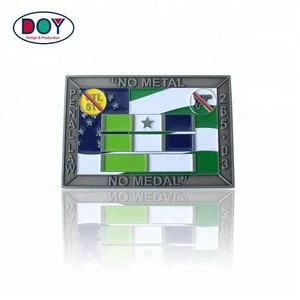 Manufacturers Cheap Custom Aluminum Double Precious Metal Rectangle Coin for Gift or Collectible