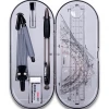 Math Geometry Kit Set 8 Pieces - Shatterproof Box,Rulers,Protractor,Compass and Pencil for Student Supplies
