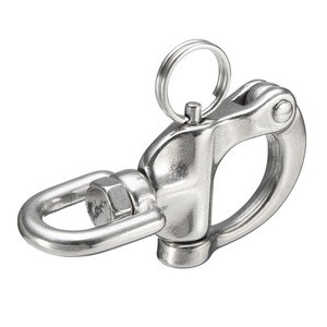 Mayitr 316 Stainless Steel Swivel Shackle Quick Release Boat Anchor Chain Eye Shackle Swivel Snap Hook for Marine Architectural