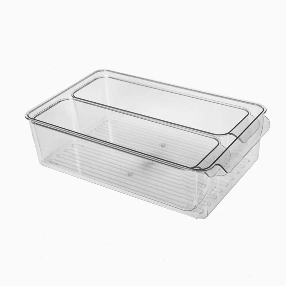 Medium transparent  refrigerator transparent storage box  fruit refrigerator storage box  plastic storage bins with lids