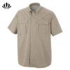 Mens custom 100% nylon quick dry fishing shirt breathable short sleeve outdoor sport shirt
