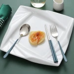 Metal Flatware Sets Cutleries Stainless Steel Cutlery Set 18/10 3 In 1 Travel Set Case