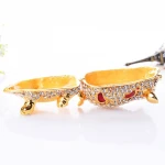 metal rhinestone enamel bejewelled pig craft for chinese new year