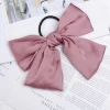 Mgirlshe Bulk Stock Bow Ties Wholesale Fashion Girls Pink Elastic Hair Band Satin Scrunchies Hair Bow Clips
