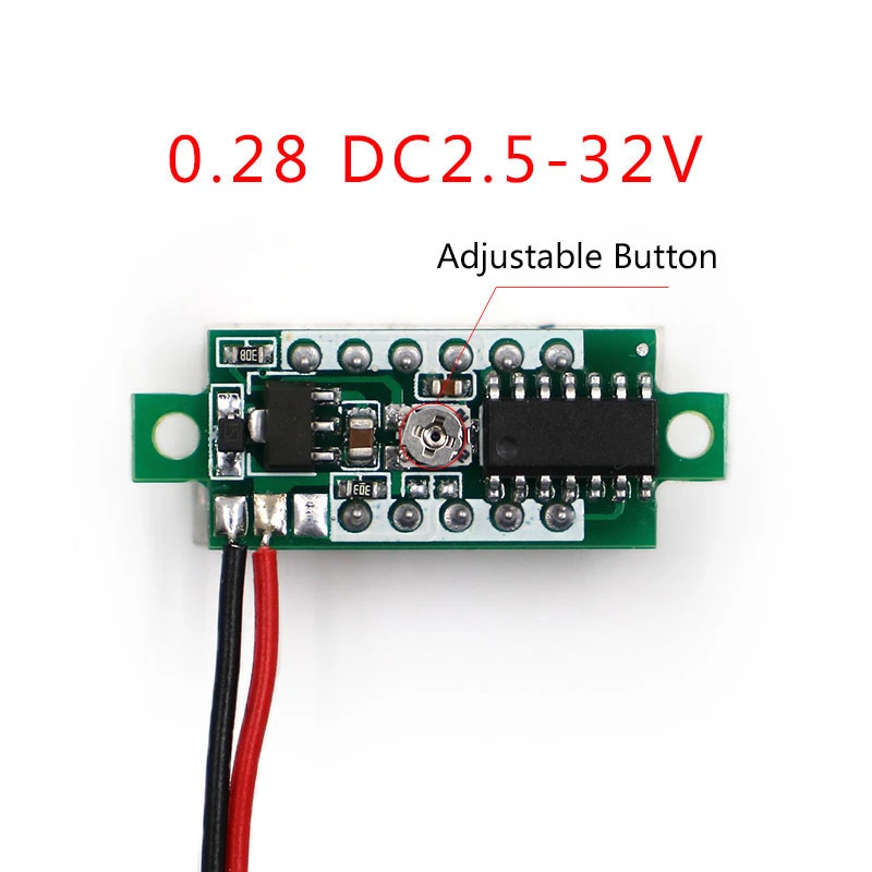 Mini Digital DC Voltmeter 2.5-30V Voltage Volt panel meter 0.28 inch DC 12V 24V red blue green yellow
