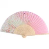 Mixed Designs And Mix Colors Available Folk Craft Chinese Quality Bamboo Silk Folding Fan