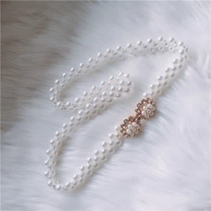 Mixed Style Handmade Pearl Skirt Stretch Belt Dress Decorative Waist Chain