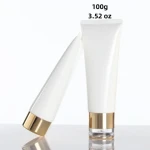 100ml Face Wash Soft Cosmetic Squeeze Containers Plastic Tube With Black Golden Screw Cap Empty Squeeze Cosmetics Plastic Tube