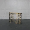 Modern Decorative Stainless Steel Console Table With White Marble Top