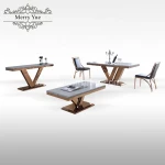 Modern design european touch screen coffee table marble stainless steel base sofa tea coffee table