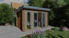 Modern prefab wood office in garden
