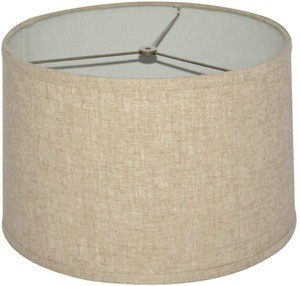 Modern round natural linen fabric lamp covers shade for table lamp