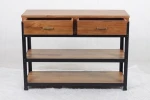 MODERN TEAK CONSOLE TABLE WITH IRON COMBINATION -DENHAS