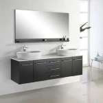 Modern Wall Mounted Bathroom Vanity / Double Sink Bathroom Cabinets