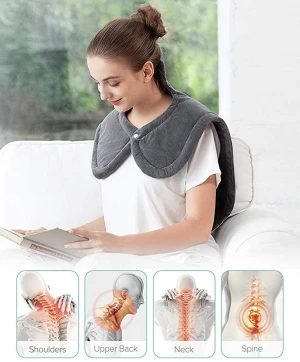Moist And Dry Heat Therapy Electric Heat Pad Carbon Fiber Far Infrared Neck Shoulder Wrap Heating Pad for Pain Relief
