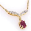 Most attractive 18k gold plated over brass 2.65 gram ruby oval shape 1ct 2 pcs diamond Designer Necklace for party