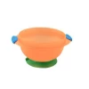 Multicolored plastic eco-friendly bowls silicone suction Handle kids bowl