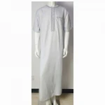 Muslim  shirt non-collar design mens Arab robe muslim dress short sleeves mens Morrocco thobe islamic clothing