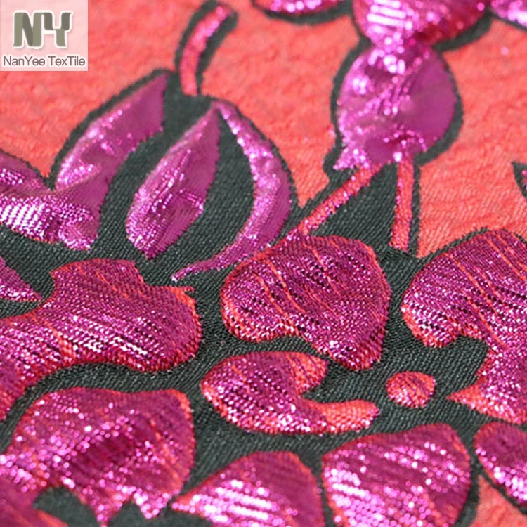 Nanyee Textile Woven Polyester Brocade Lurex Jacquard Fabric