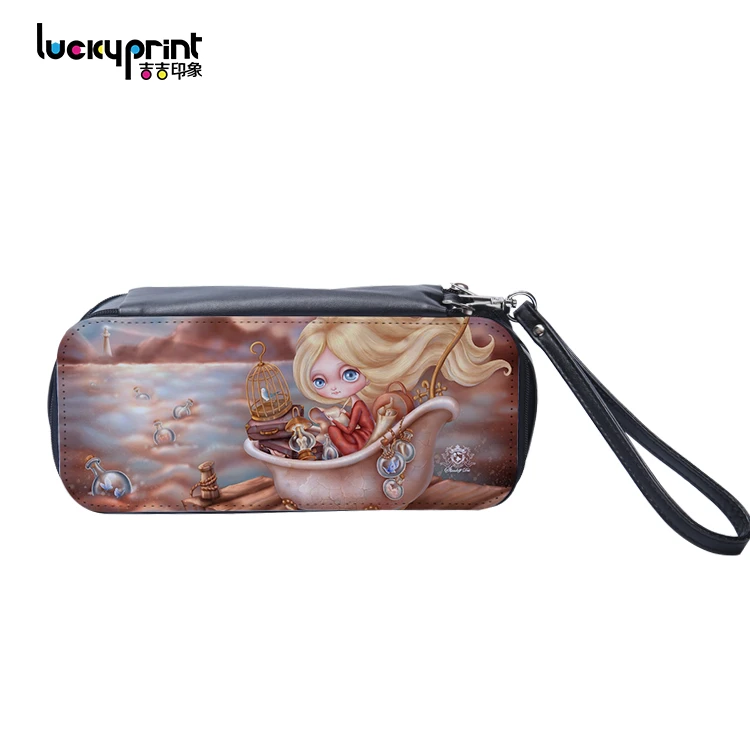 New Arrival Blank Sublimation Cosmetic Makeup Bag, Custom Printed PU Leather Cosmetic bag, High Quality Leather Pencil Case