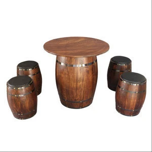 New creative oak barrel table solid wood table