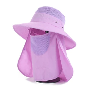 New Design Blank Plain Bucket Cap Fishing Neck Shade Flap Bucket Hat with Custom Logo