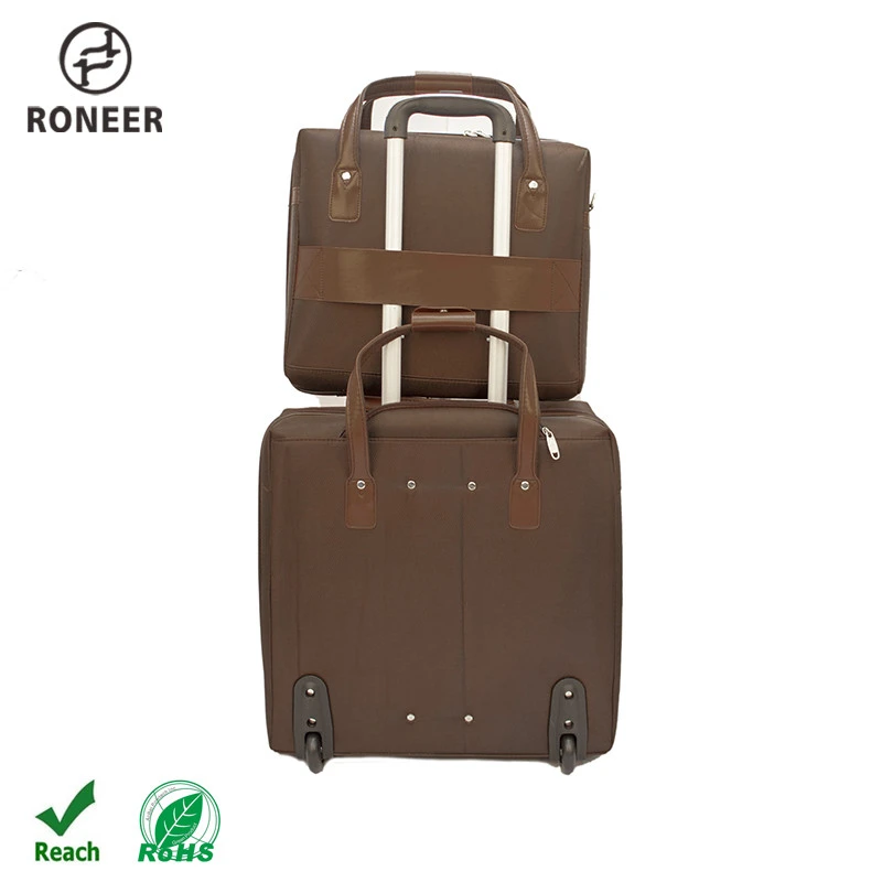 New Design Fashion PU leather Suitcase set travel trolley luggage bag small 2 pcs luggage suitcase