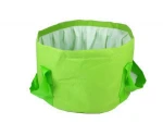 New Design PE Green Handle Folding Bucket Water Bag With Free Sample