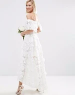 New European wedding dress bridal gown Lace Hollow Out Long Dresses Women wedding gown designer one piece party dress