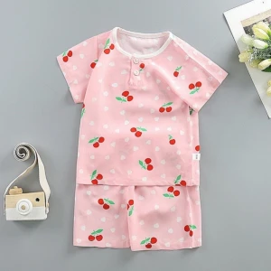 new fashion girls kids wear baby two-piece suit matching clothing sets Childrens home wear