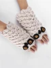 New hot selling high quality cute crochet mitten  winter warm lady animal glove jacquard owl fingerless glove