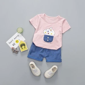 New Products 2018 Importing Fashion Round Neck Baby Clothing Set From China
