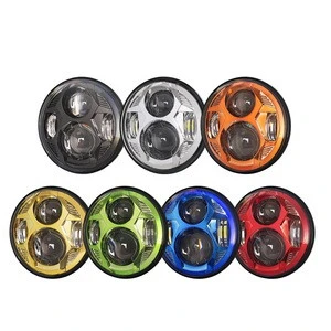NEW Spider 5.75&quot; Colorful Bezels Motorcycle LED Headlight Moto 5 3/4 inch Headlamp for Harley Davidson