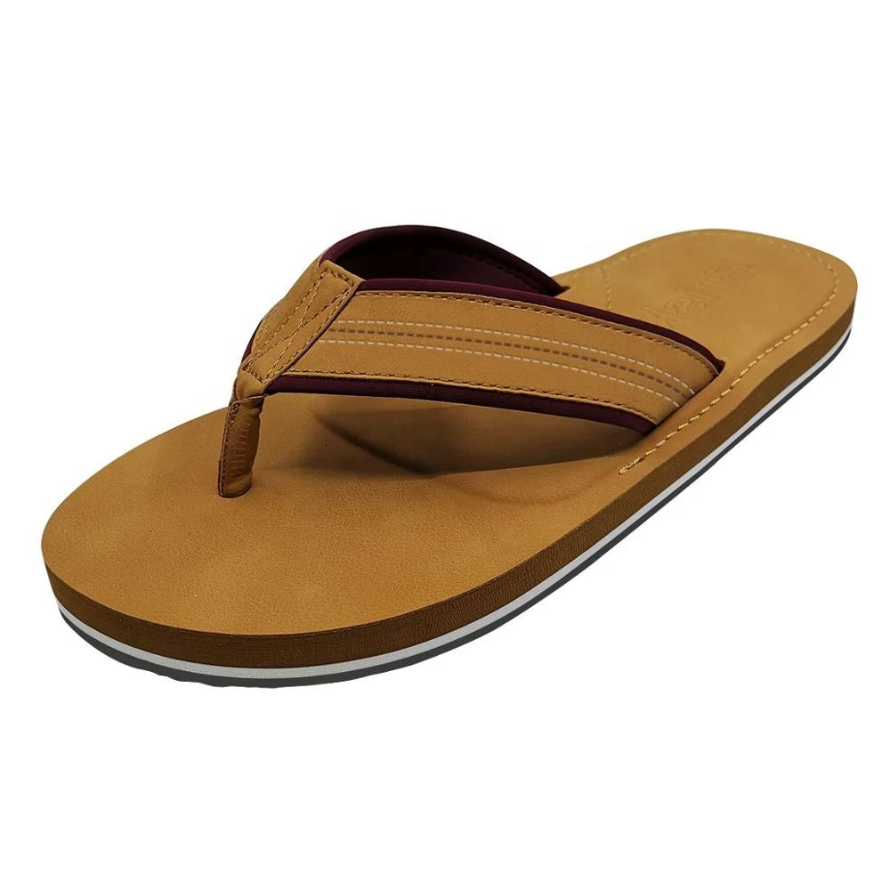 New summer male beach thongs slippers personalized wholesale stylish men PU strap flip-flops