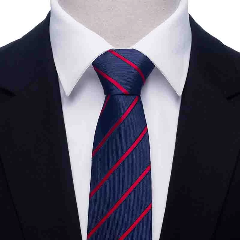 NO MOQ Silk Woven Tie Men Skinny Necktie Wedding Ties Red Stripe Fashion Mens Formal Gravata Neckties Shirt Accessories