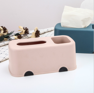 Nordic style decorate tissue box with phone holder multi-functional paper storage case Household Sundries Storage