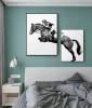 Northern Europe Style Knight Man Black White Posters and Prints 2 piece of Canvas Painting for Living room Decor Wholesale
